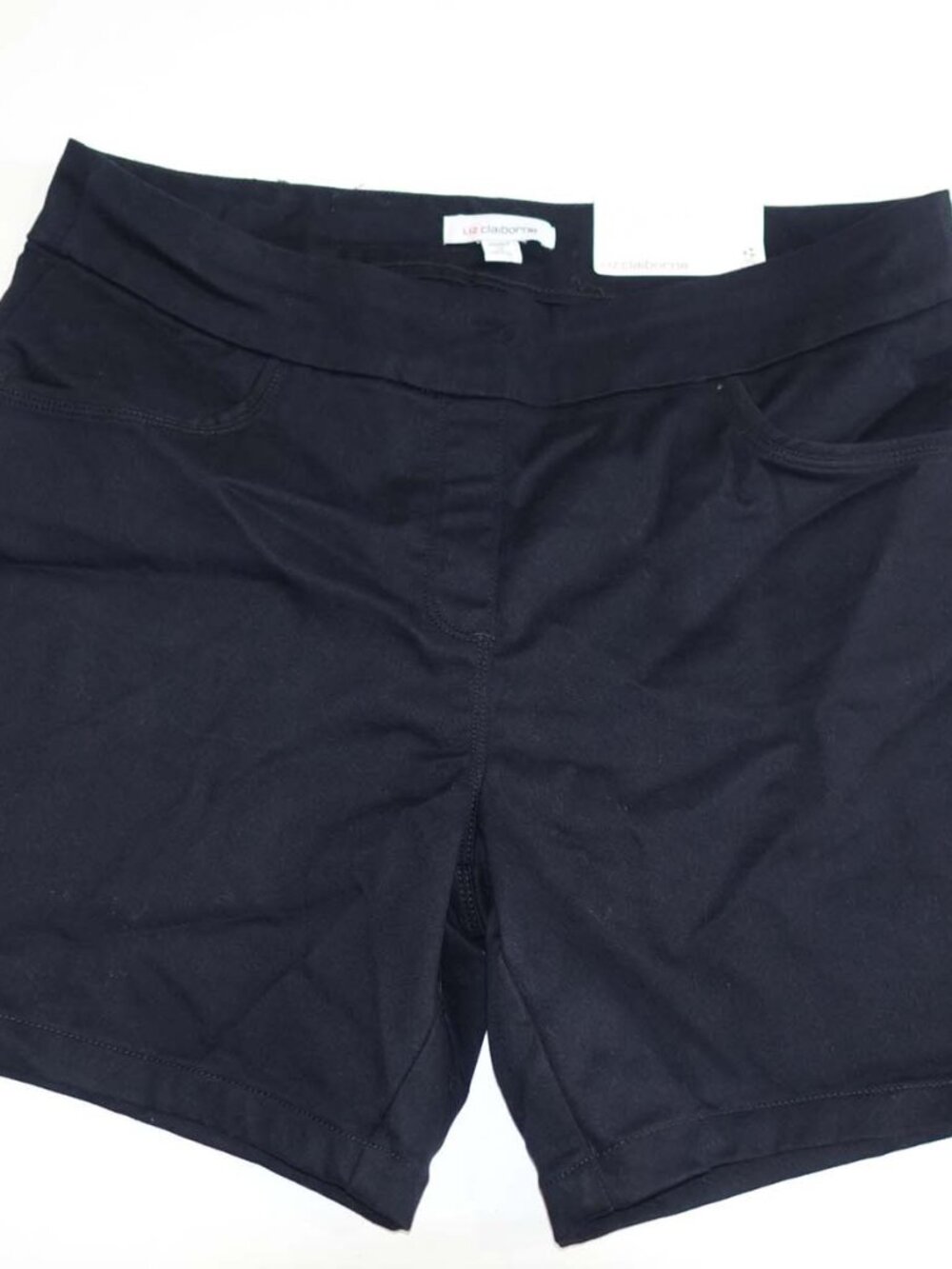 Liz Claiborne Women's Amber Pull On Mid Rise Shorts Size 18 NWT Black Stretch